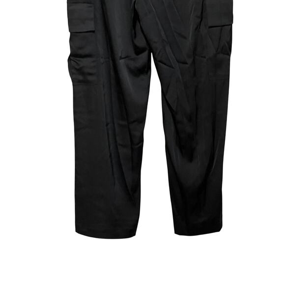 DKNY JEANS WOMENS STRETCH SATIN CARGO WIDE-LEG PANTS BLACK SIZE 16 NEW - Picture 9 of 14